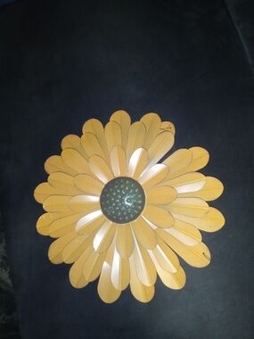 Yellow Metal Flower Wall Decor - Sunflower Accent